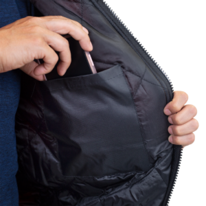 Chaqueta bomber de seguridad de alta visibilidad aislada con bolsillos y cremallera