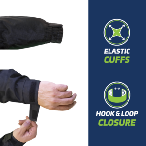Chaqueta bomber de seguridad impermeable de alta visibilidad con puños elásticos y cierres con correa para mayor versatilidad de talla