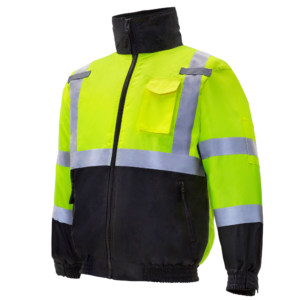 Chaqueta bomber amarilla de alta visibilidad para invierno ANSI clase 3 tipo R