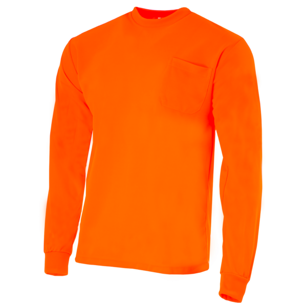 Las camisetas de manga larga naranjas de alta visibilidad para seguridad