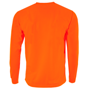 Vista trasera de las camisetas de manga larga de seguridad de alta visibilidad naranjas