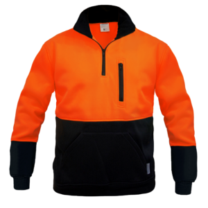 Sudadera polar naranja con media cremallera