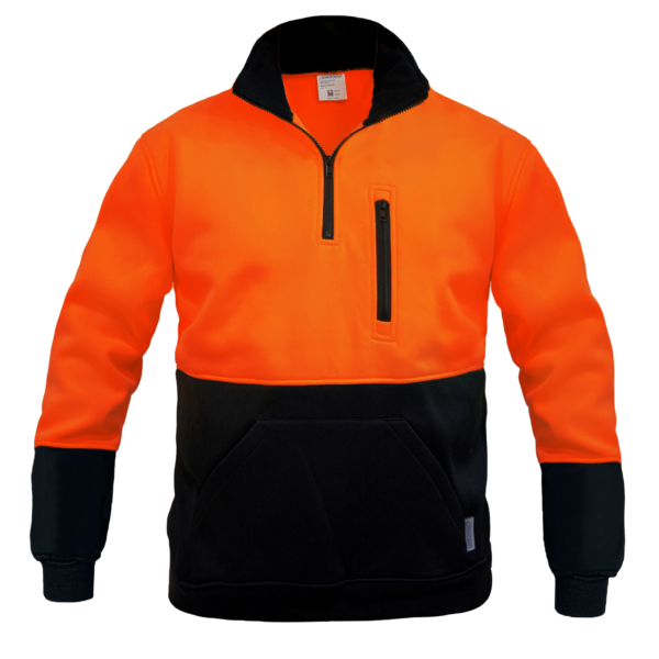 Sudadera polar naranja con media cremallera