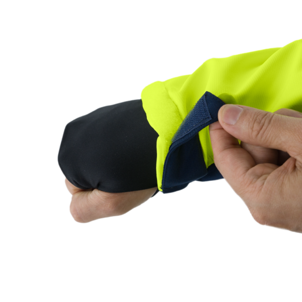 Cierre ajustable de gancho y bucle en la chaqueta de seguridad soft shell de alta visibilidad de JORESTECH