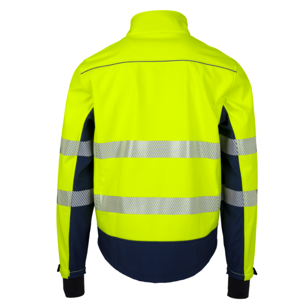Chaqueta de seguridad softshell de alta visibilidad, impermeable, forrada de fleece, con tiras reflectantes de JORESTECH®