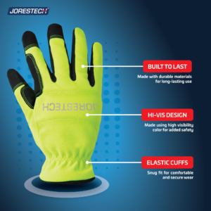 Guantes de seguridad de alta visibilidad fabricados con materiales duraderos, diseño de alta visibilidad para aumentar la visibilidad y puño elástico para un agarre más seguro