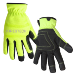 Un par de guantes de trabajo de seguridad JORESTECH de alta visibilidad con pantalla táctil y forro polar para protección contra el clima