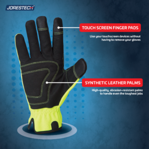 Guantes de trabajo de seguridad de alta visibilidad con forro de felpa para pantalla táctil - Image 7