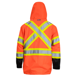 Chaqueta de lluvia naranja ANSI/ISEA Clase 3 Tipo R