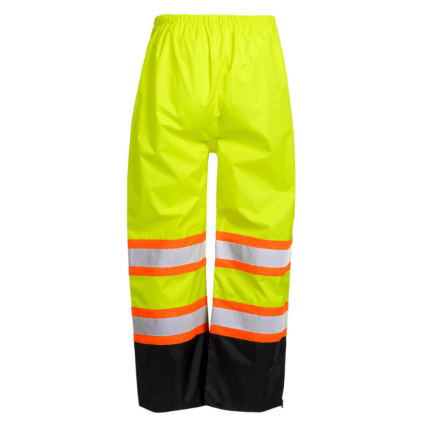 Pantalones impermeables de seguridad amarillos con franjas reflectantes ANSI Clase E