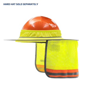 Sombra solar y visera de alta visibilidad para proteger el cuello, accesorio para cascos de seguridad con ala completa. El texto indica que el casco se vende por separado.