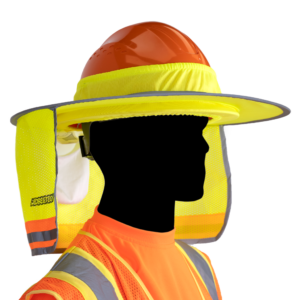 Protección para cuello con visera solar de alta visibilidad para casco duro