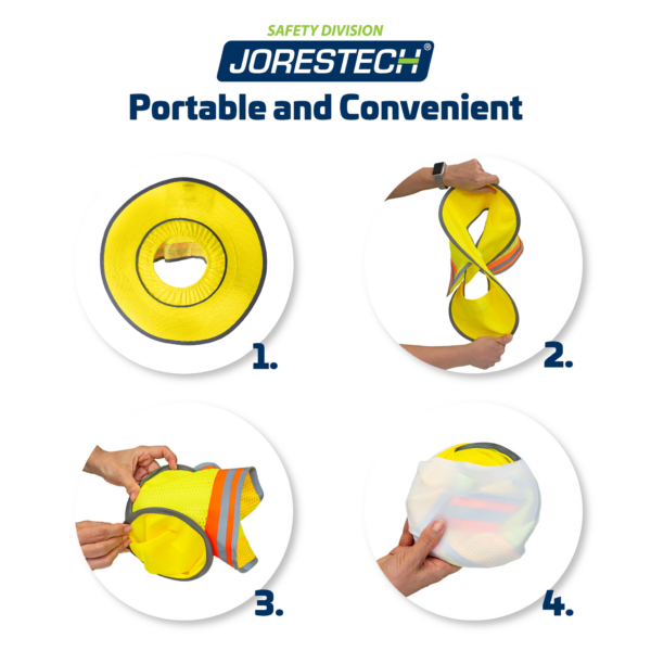 Cómo plegar la visera solar portátil de alta visibilidad para cascos de seguridad con ala completa