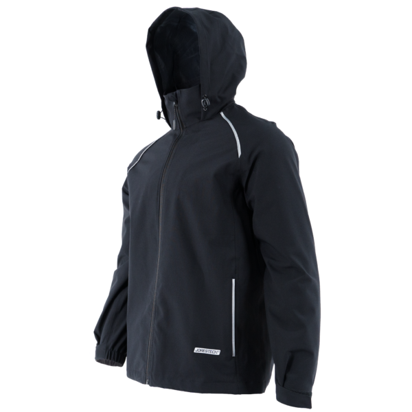 Chaqueta impermeable ripstop de alta visibilidad con cintas reflectantes de transferencia térmica