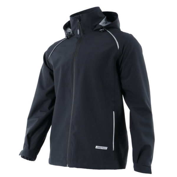 Chaqueta ripstop impermeable de alta visibilidad con cintas reflectantes de transferencia térmica