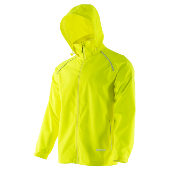 Chaqueta impermeable ripstop de alta visibilidad con cintas reflectantes termoselladas