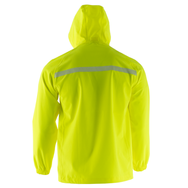 Chaqueta impermeable ripstop de alta visibilidad con bandas reflectantes de transferencia térmica