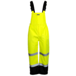 Pantalones de peto de seguridad impermeables de alta visibilidad con franjas reflectantes para trabajadores