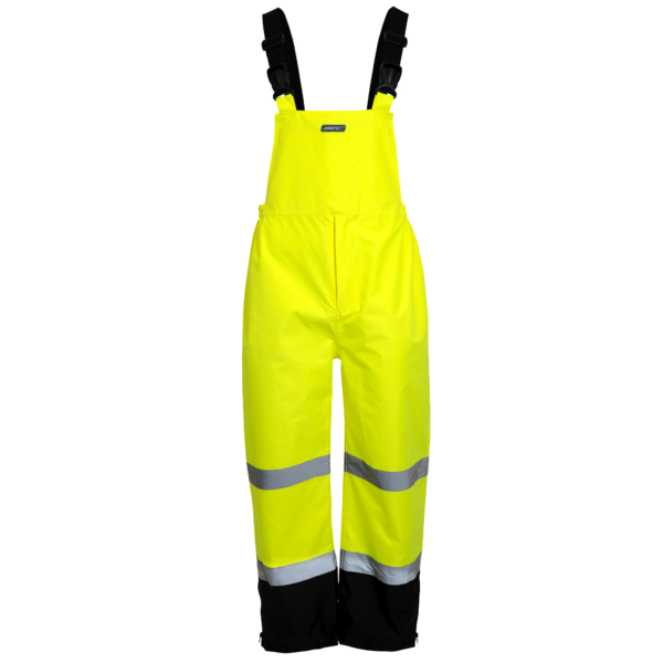 Pantalones de peto de seguridad impermeables de alta visibilidad con franjas reflectantes para trabajadores