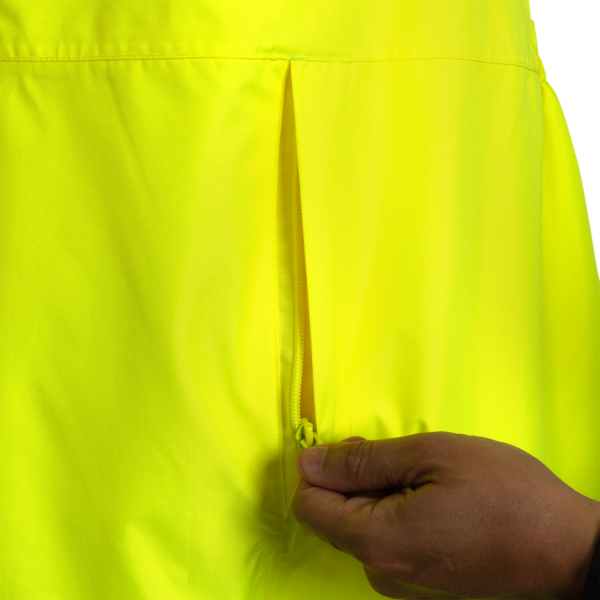 Pantalones de trabajo tipo peto de seguridad de alta visibilidad con bolsillos con cremallera