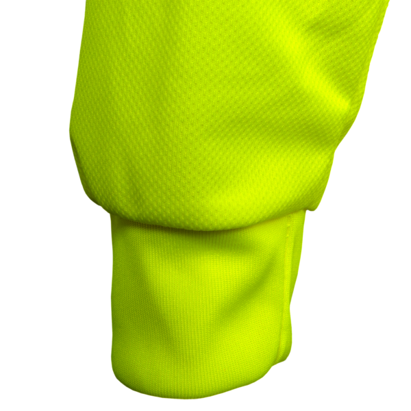 Camiseta de seguridad de manga larga con tiras reflectantes, capucha y puños elásticos