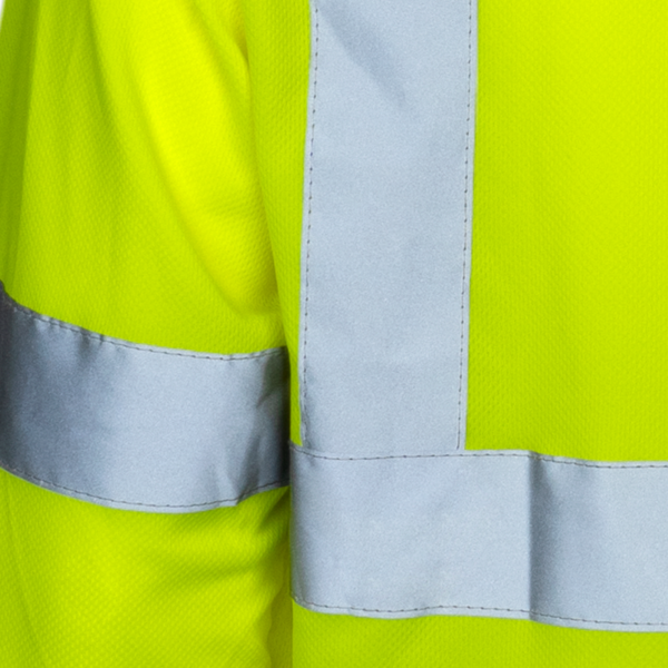 Camiseta de seguridad de manga larga con tiras reflectantes y capucha