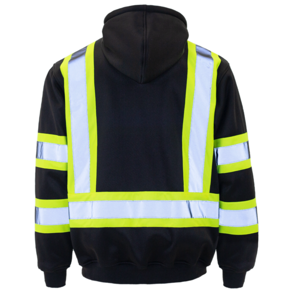 Sudadera con capucha de alta visibilidad JORESTECH en negro y amarillo con franjas reflectantes