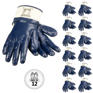 Guantes de trabajo de seguridad JORESTECH recubiertos de nitrilo, paquete de 12