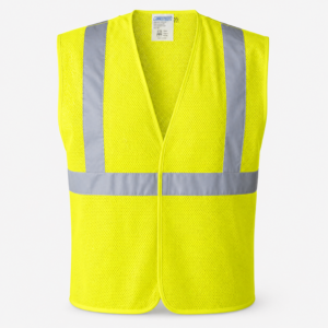 Chaleco de seguridad de malla amarillo de alta visibilidad con cierre desprendible, 2 bandas reflectantes de 2” y bolsillo - Image 6
