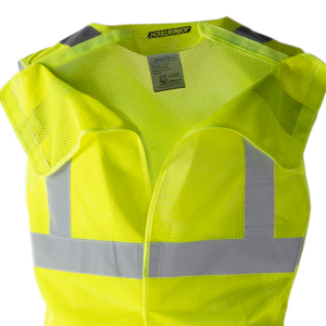 Chaleco de seguridad de malla amarillo de alta visibilidad con cierre desprendible, 2 bandas reflectantes de 2” y bolsillo - Image 9
