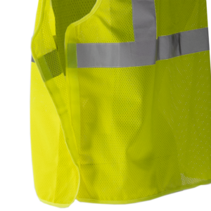 Chaleco de seguridad de malla amarillo de alta visibilidad con cierre desprendible, 2 bandas reflectantes de 2” y bolsillo - Image 10