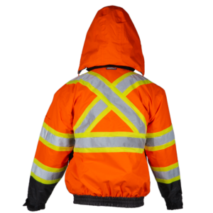 Chaqueta Bomber de Seguridad de Dos Tonos Alta Visibilidad con Espalda en X y Forro de Sherpa de Fleece Sintético - Image 2