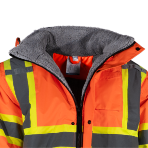 Chaqueta Bomber de Seguridad de Dos Tonos Alta Visibilidad con Espalda en X y Forro de Sherpa de Fleece Sintético - Image 8