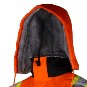 Chaqueta Bomber de Seguridad de Dos Tonos Alta Visibilidad con Espalda en X y Forro de Sherpa de Fleece Sintético - Image 7