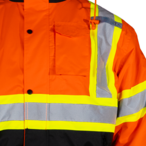 Chaqueta Bomber de Seguridad de Dos Tonos Alta Visibilidad con Espalda en X y Forro de Sherpa de Fleece Sintético - Image 10
