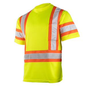 Camiseta de seguridad bicolor reflectante de alta visibilidad con espalda en X, Clase 3