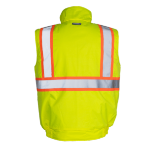 Chaleco de seguridad polar aislante de dos tonos de alta visibilidad con franjas reflectantes - Image 3