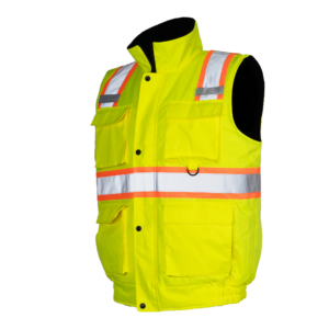 Chaleco de seguridad polar aislante de dos tonos de alta visibilidad con franjas reflectantes - Image 6