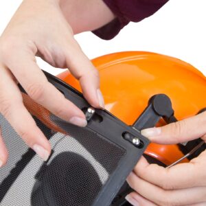 Kit de casco estilo gorra de seguridad con pantalla facial de malla de hierro y orejeras - Image 9
