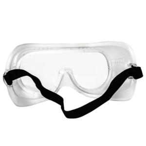 Vista trasera de unas gafas de seguridad JORESTECH con ventilación para transpirabilidad y protección contra impactos fuertes