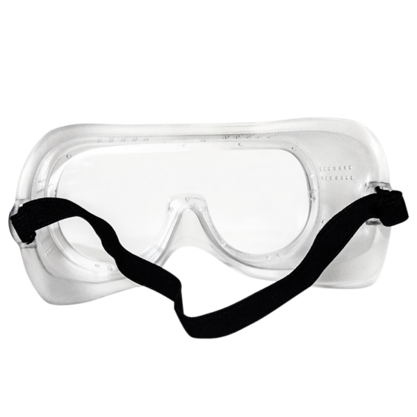 Vista trasera de unas gafas de seguridad JORESTECH con ventilación para transpirabilidad y protección contra impactos fuertes