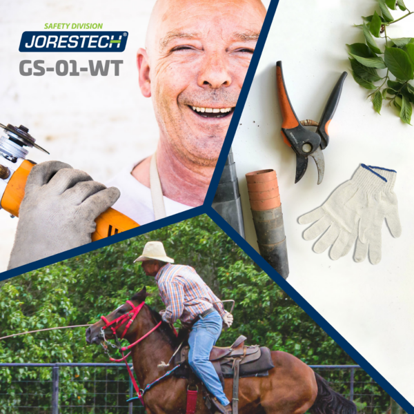 usos comunes de los guantes: jardinería, equitación y al manipular herramientas y en mecánica.