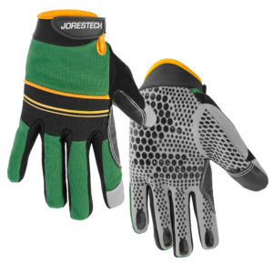 Guantes de trabajo de seguridad JORESTECH con palmas negras de silicona antideslizante con puntos