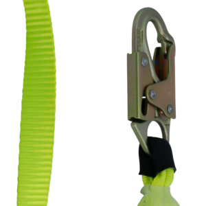 Primer plano de uno de los ganchos metálicos de cierre automático del lanyard JORESTECH