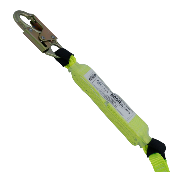 Mostrar la sección amortiguadora del lanyard de absorción de impacto interno de una sola pierna JORESTECH