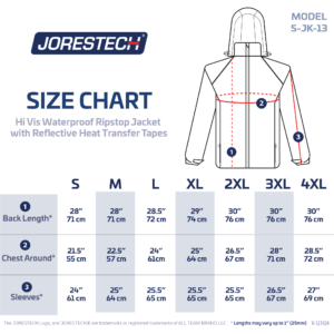 Chaqueta impermeable Ripstop de alta visibilidad con cintas reflectantes de transferencia térmica - Image 2