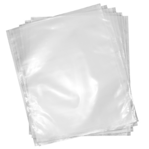 Un lote de bolsas transparentes para envasado al vacío HAL con un paquete de 1000 unidades sobre fondo blanco