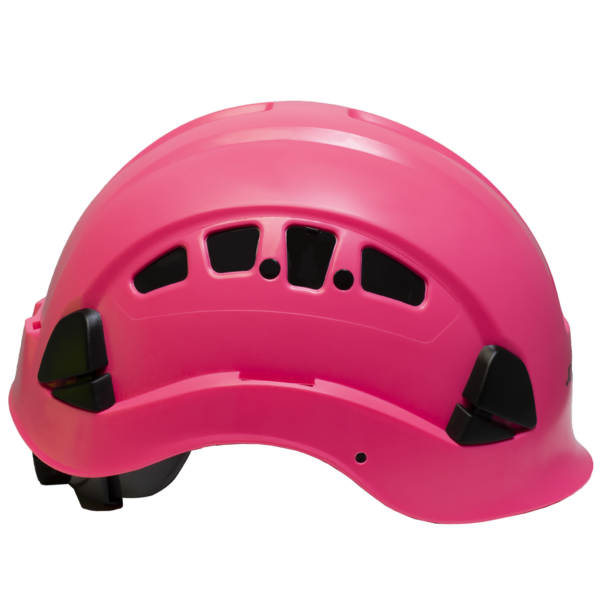 Casco de rescate ABS con ventilación de enfriamiento, suspensión de 6 puntos, ajuste de carraca tipo rueda y barboquejo para protección de la cabeza.
