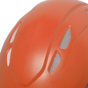 Primer plano que muestra las 4 rejillas antiintrusión del casco de escalada JORESTECH