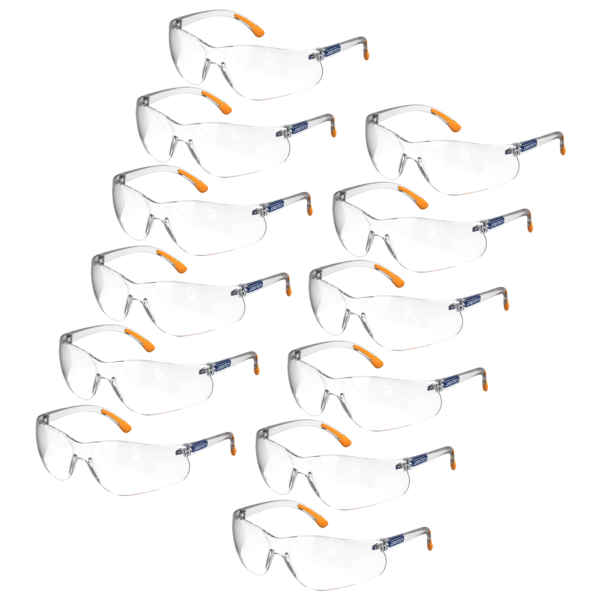 Paquete de 12 gafas de seguridad envolventes para protección contra alto impacto